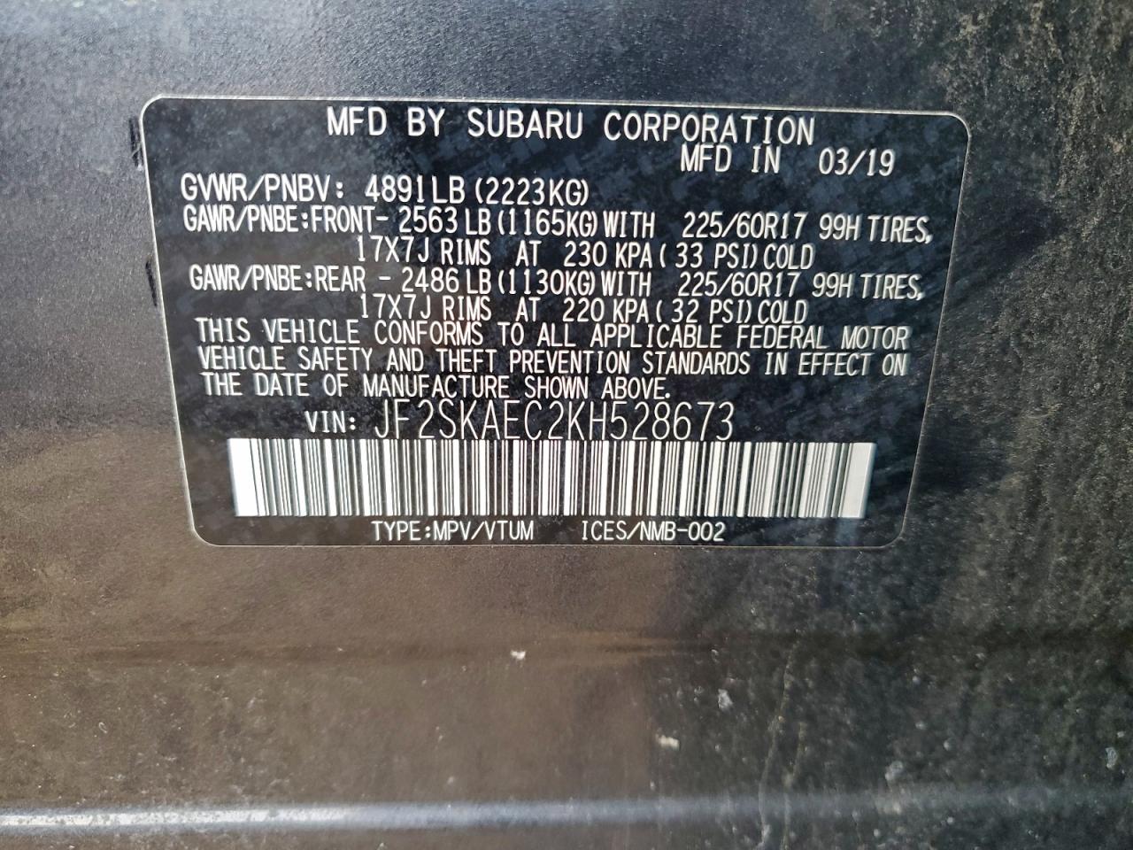 2019 SUBARU FORESTER PREMIUM photo 13