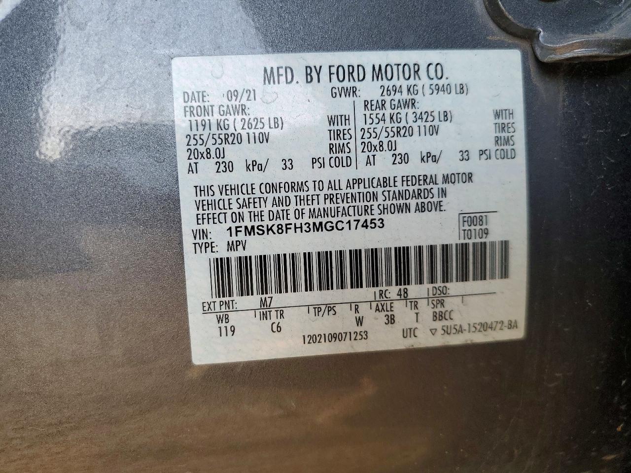 2021 FORD EXPLORER LIMITED photo 13