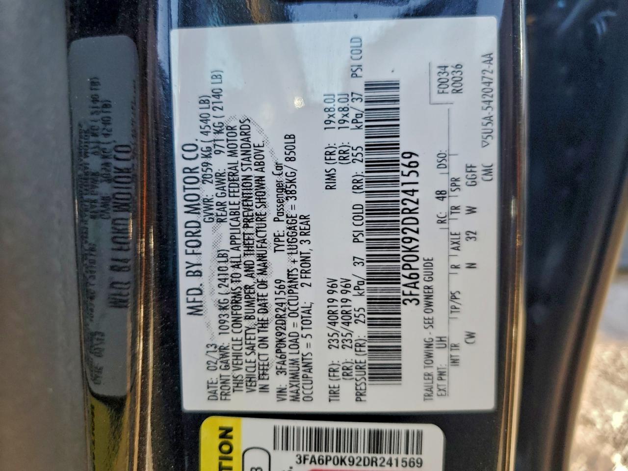 2013 FORD FUSION TITANIUM photo 12