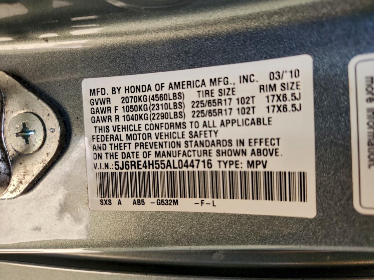 2010 HONDA CR-V EX photo 13
