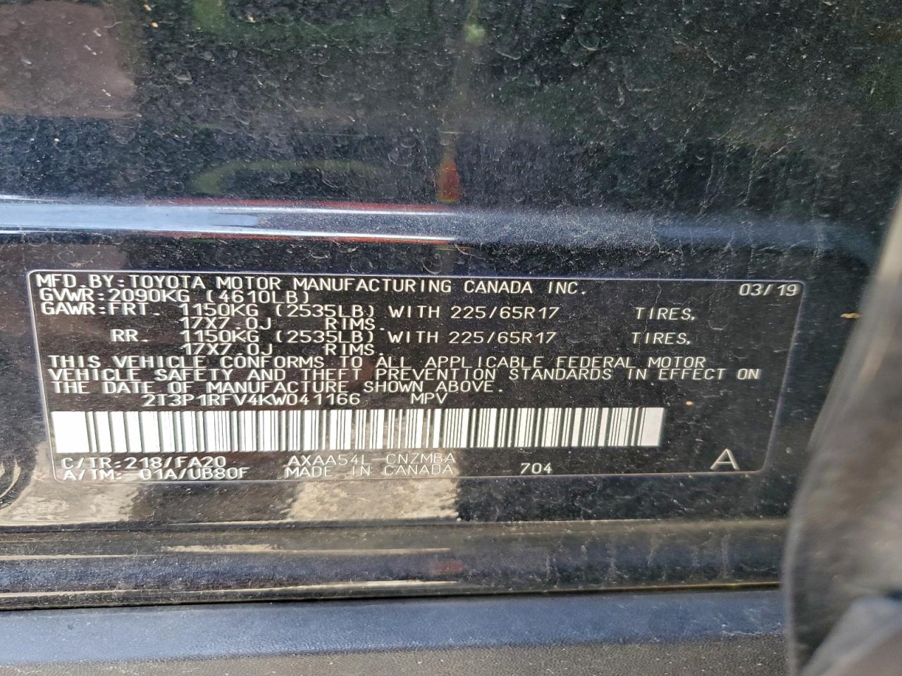 2019 TOYOTA RAV4 XLE photo 13