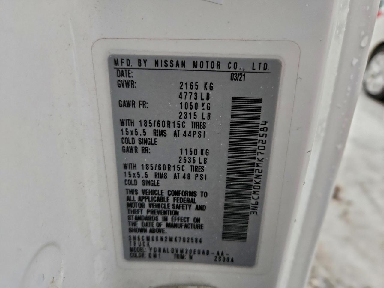 2021 NISSAN NV200 DELIVERY VAN photo 13