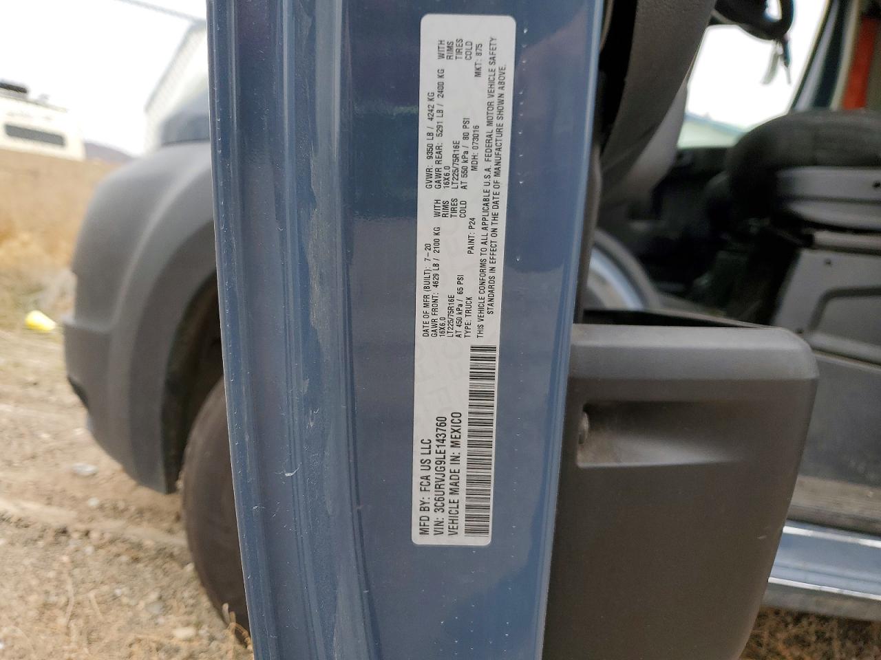 2020 RAM PROMASTER 3500 3500 HIGH photo 14