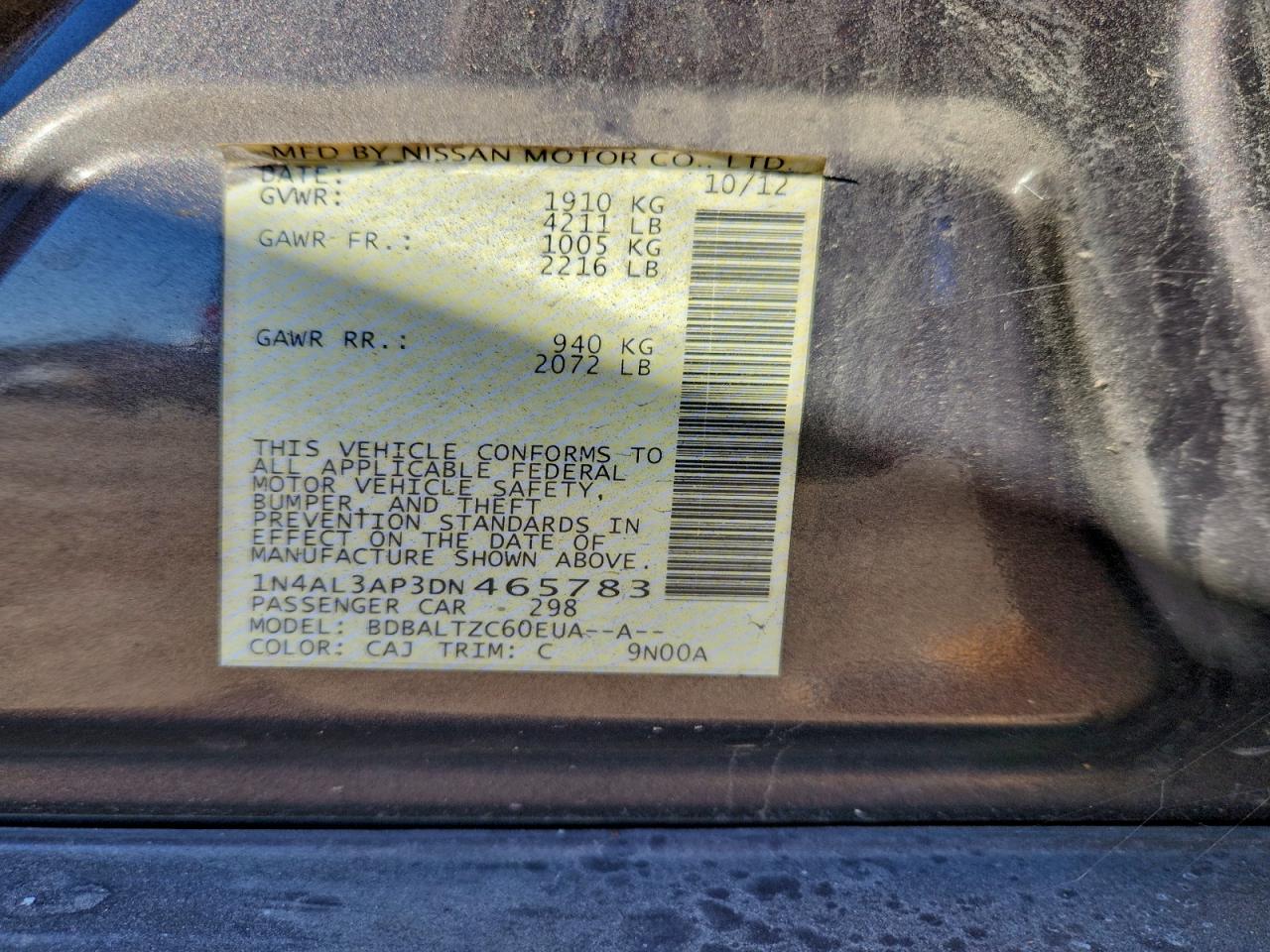 2013 NISSAN ALTIMA 2.5 photo 12