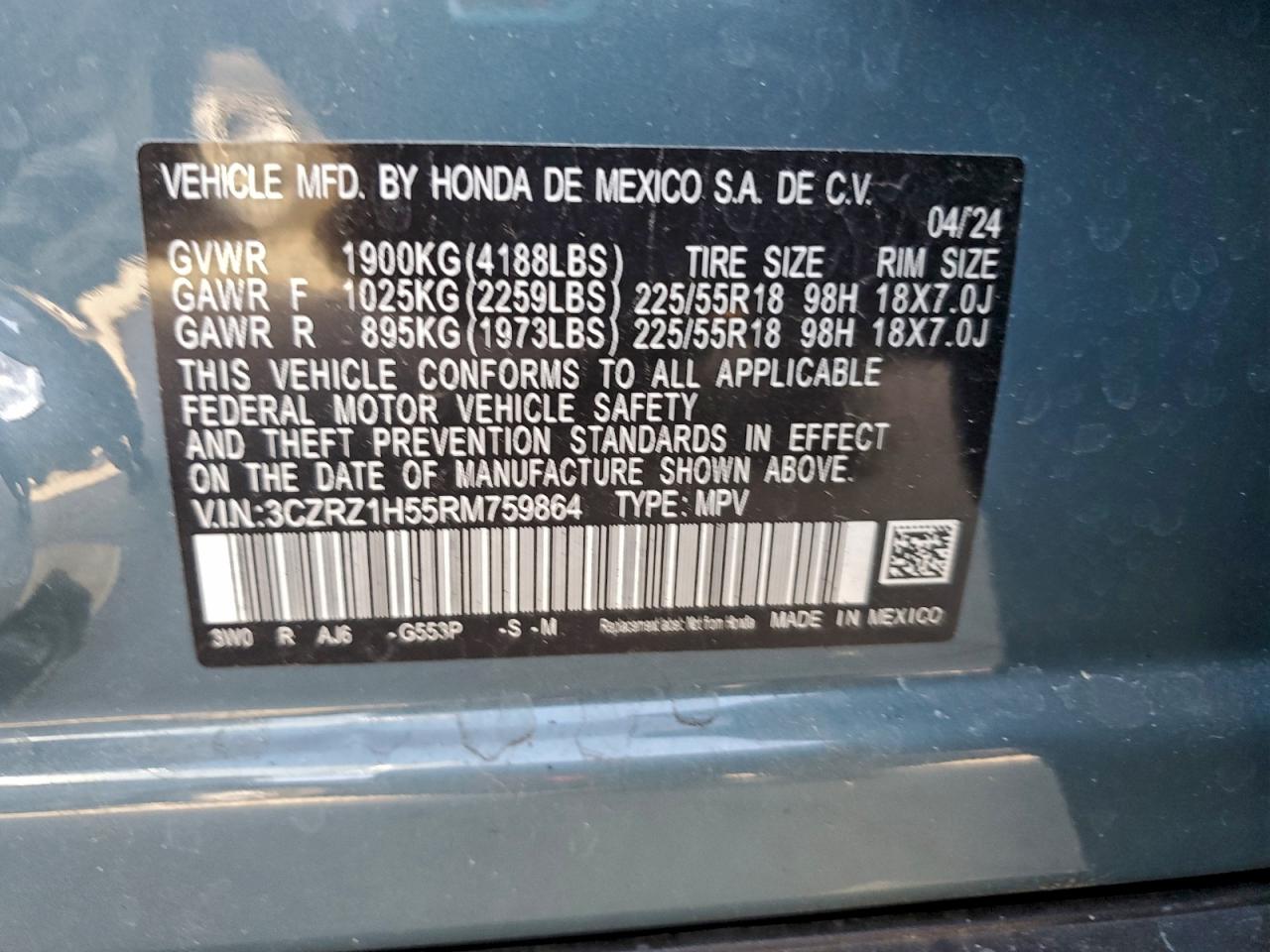2024 HONDA HR-V SPORT photo 14
