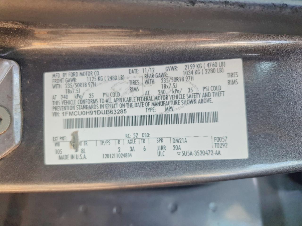 2013 FORD ESCAPE SEL photo 34