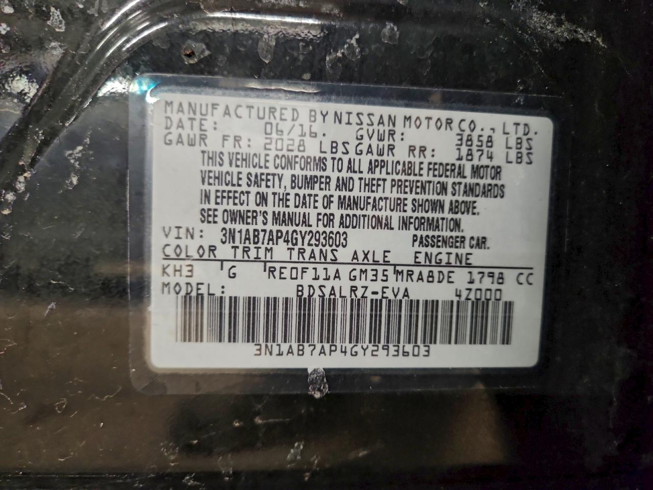 2016 NISSAN SENTRA S photo 23