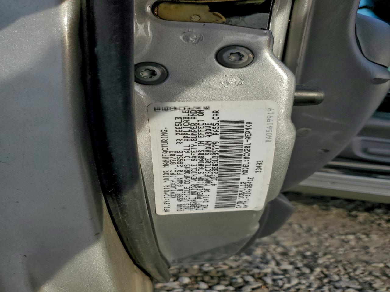 2003 TOYOTA AVALON XL photo 12