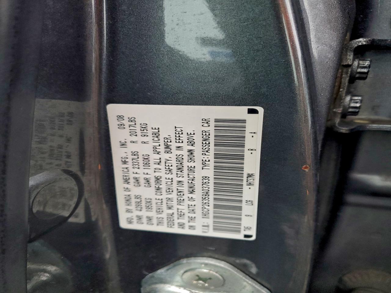 2009 HONDA ACCORD LX photo 23