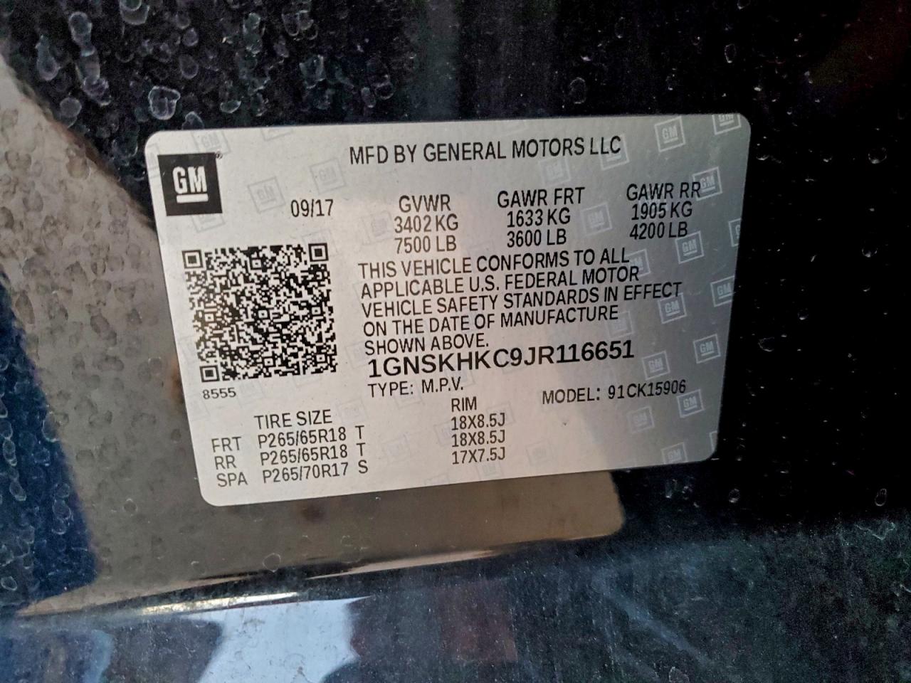 2018 CHEVROLET SUBURBAN K1500 LT photo 13