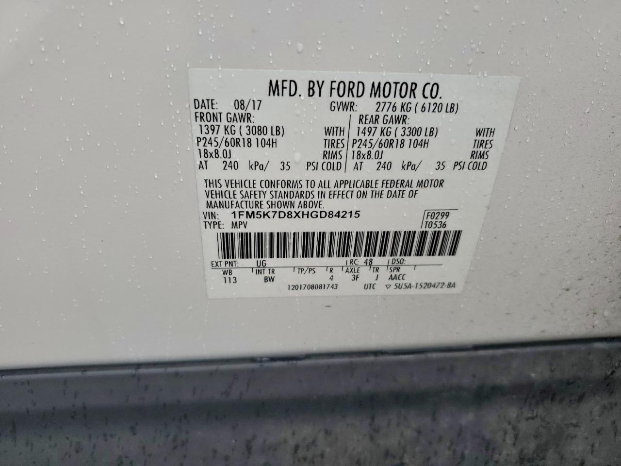 2017 FORD EXPLORER XLT photo 13