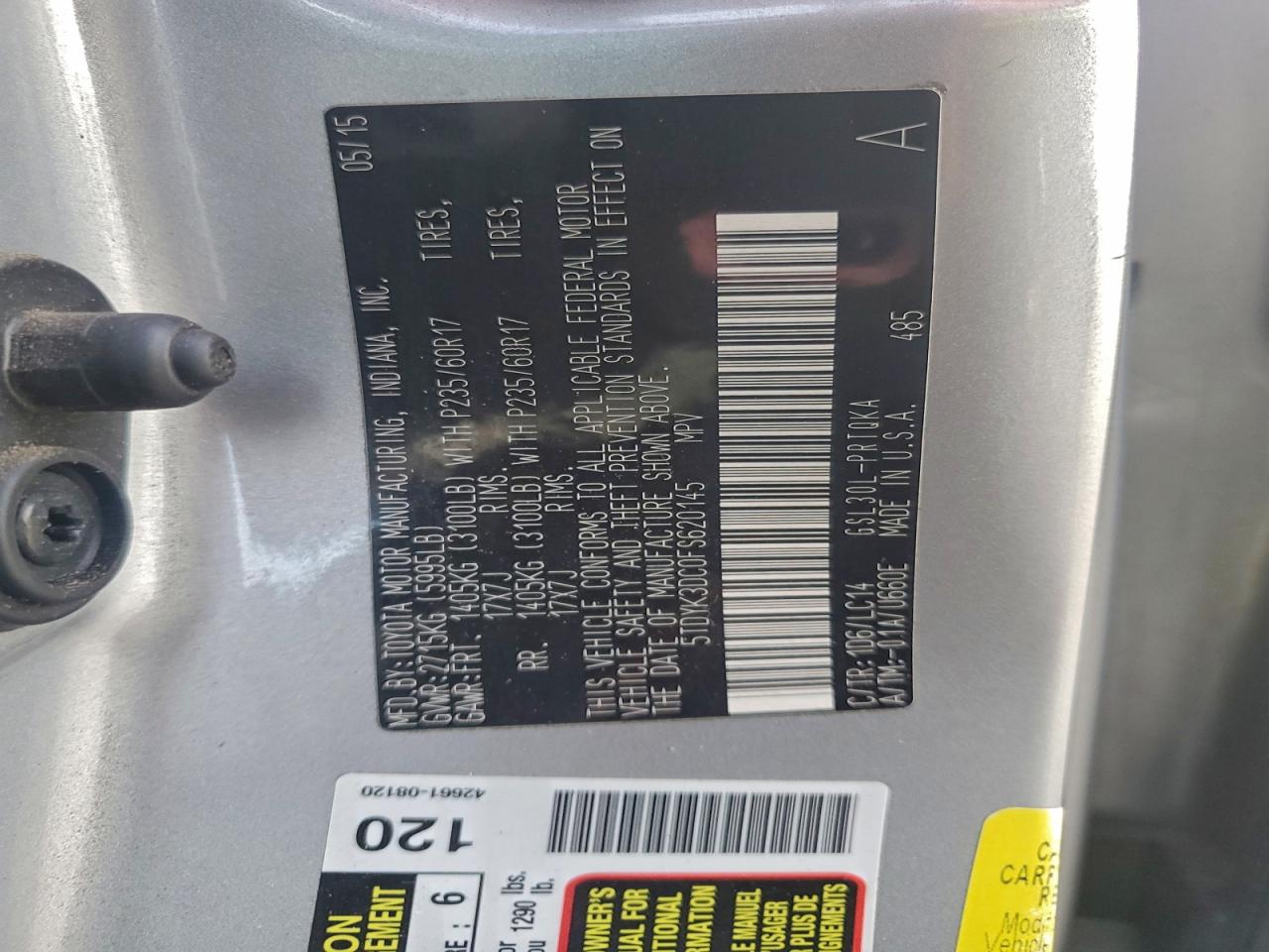 2015 TOYOTA SIENNA photo 13