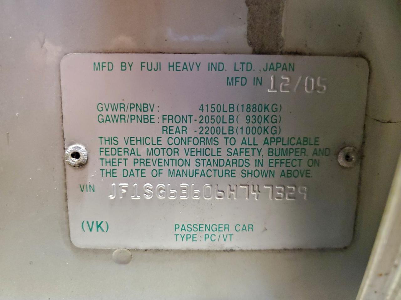 2006 SUBARU FORESTER 2.5X photo 13