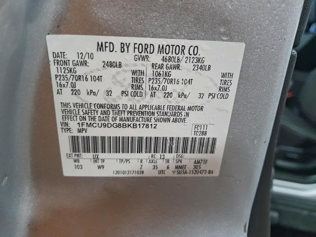 2011 FORD ESCAPE XLT photo 13