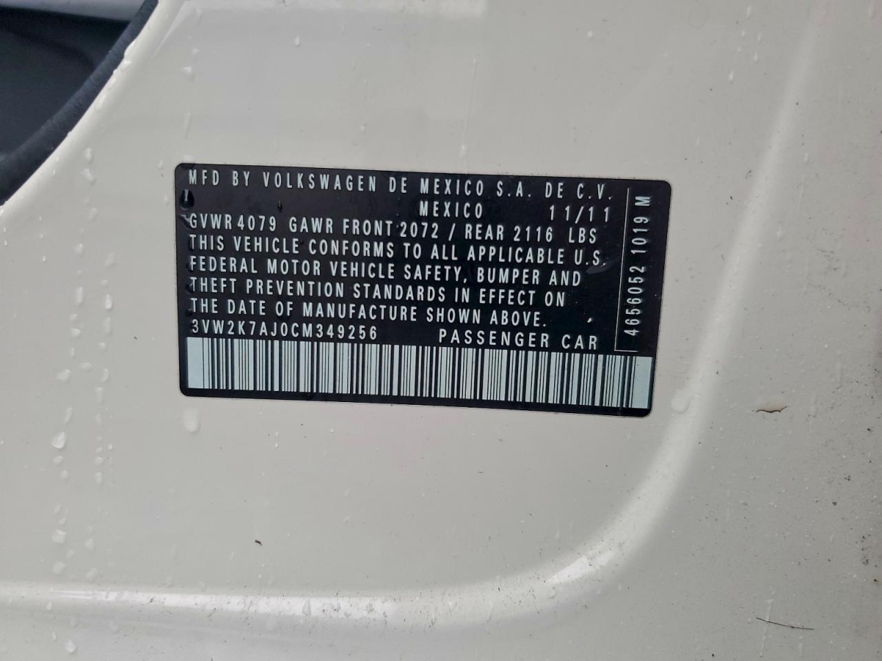 2012 VOLKSWAGEN JETTA BASE photo 12