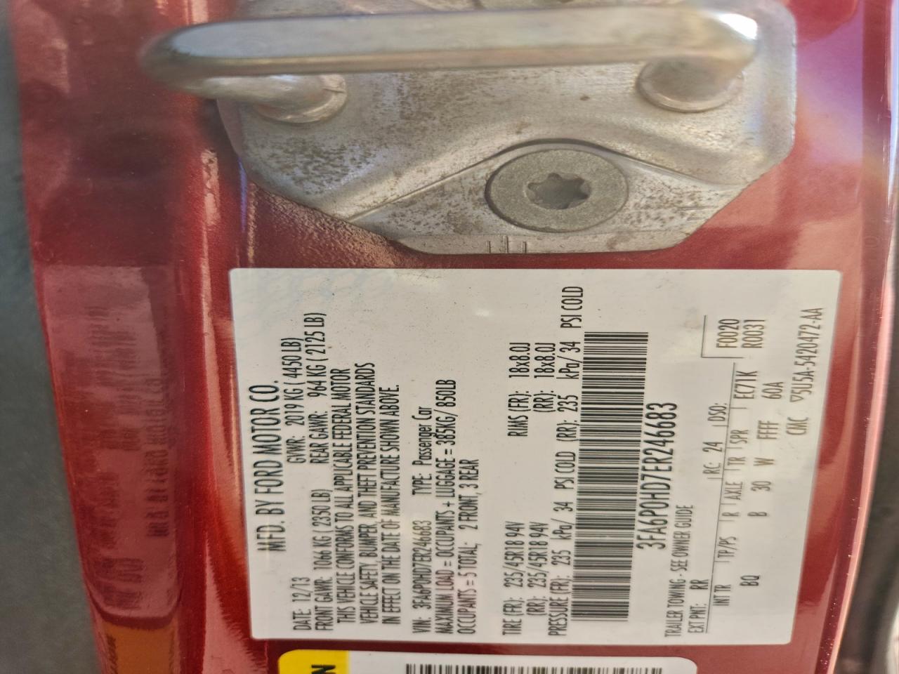 2014 FORD FUSION SE photo 13