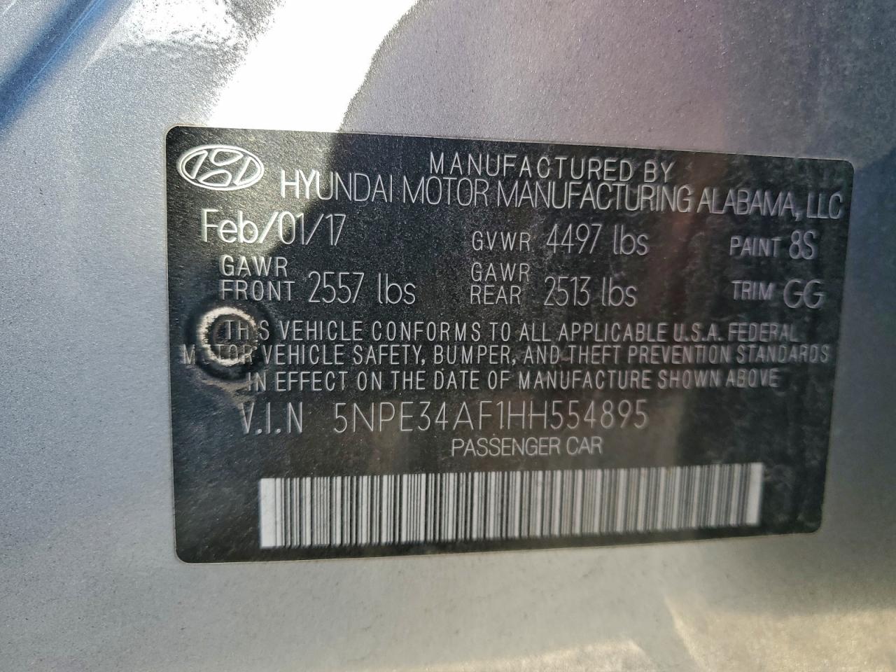 2017 HYUNDAI SONATA SPORT photo 12