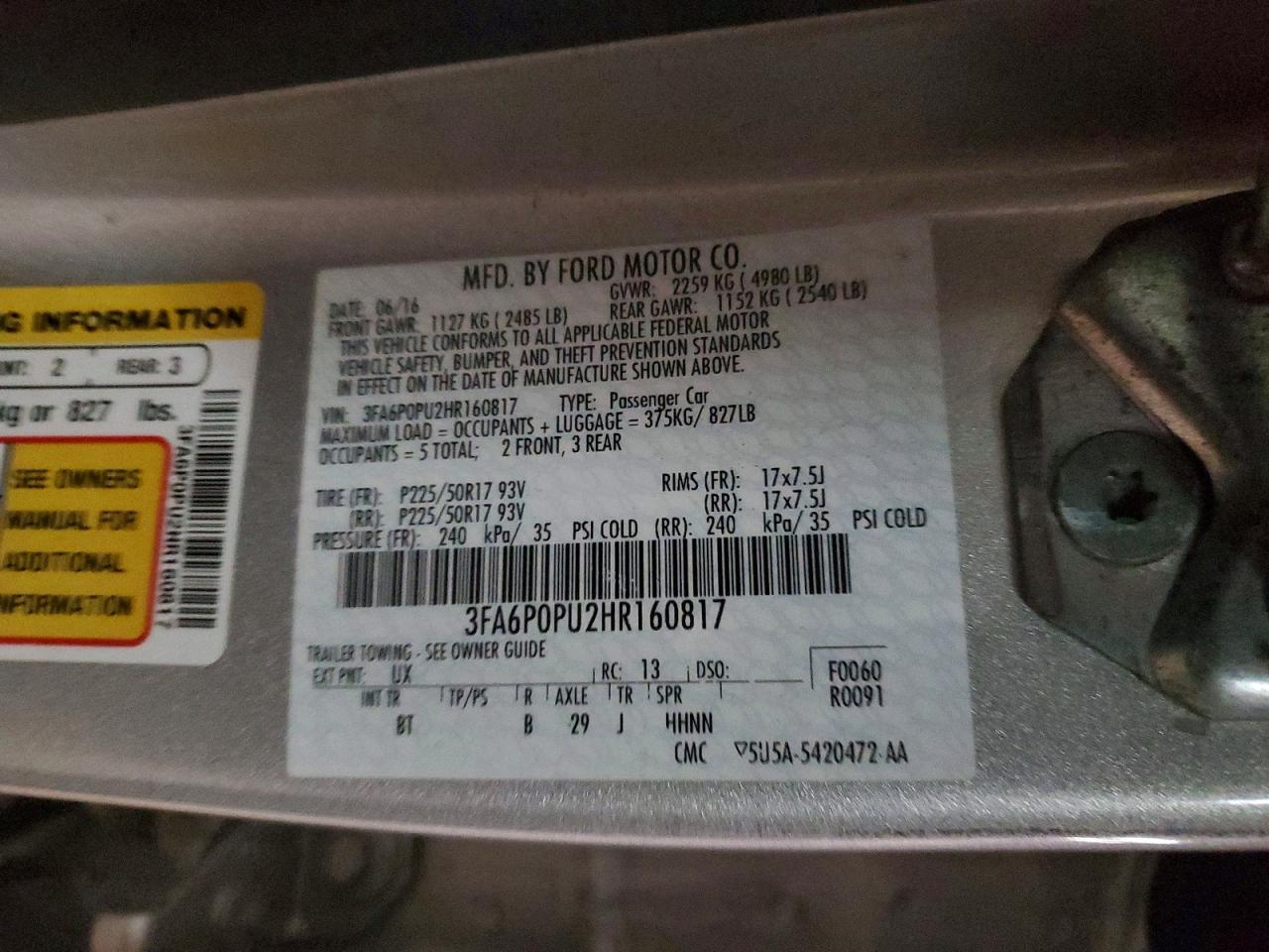 2017 FORD FUSION SE PHEV photo 13