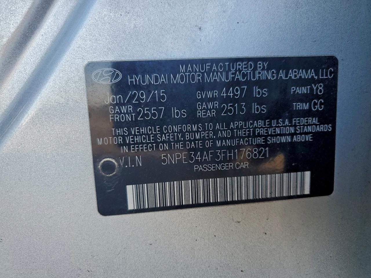 2015 HYUNDAI SONATA SPORT photo 12