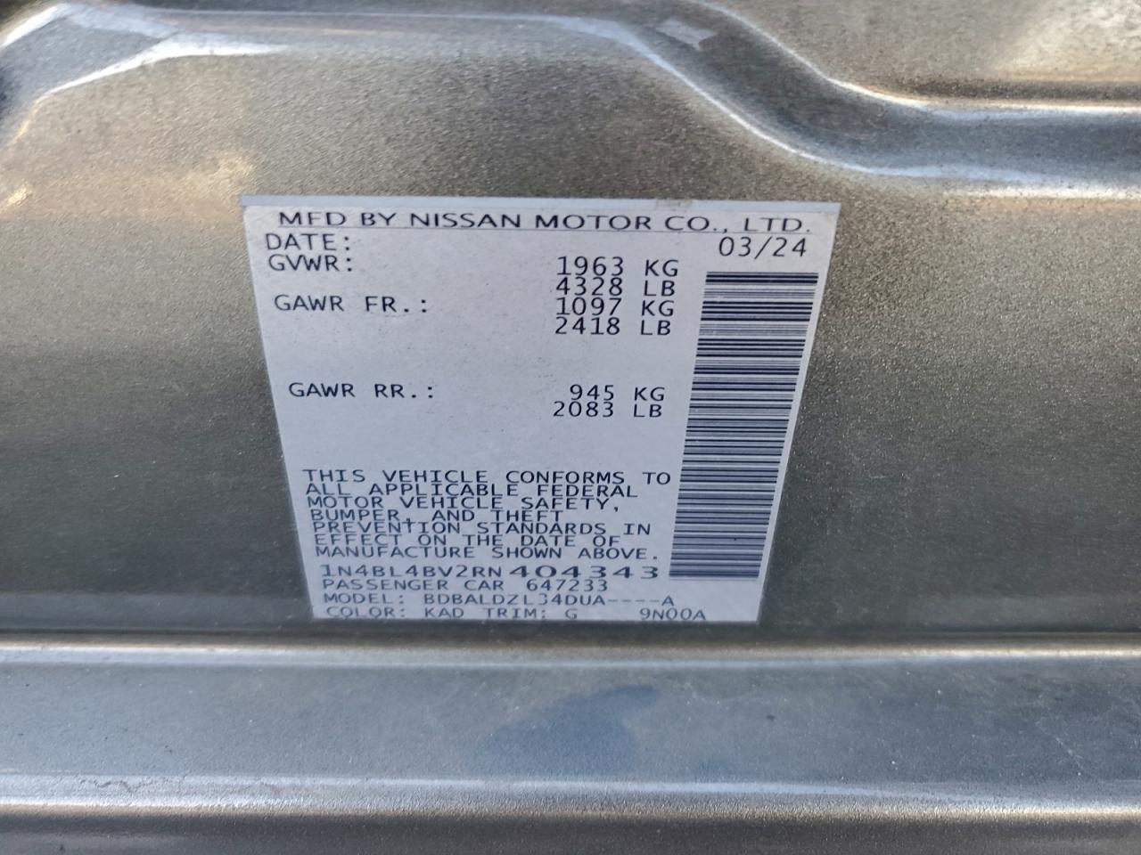 2024 NISSAN ALTIMA S photo 13