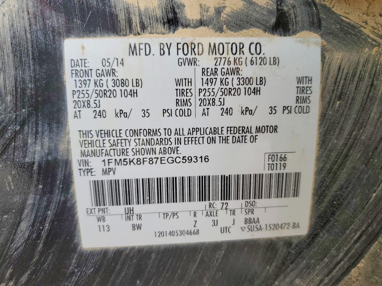 2014 FORD EXPLORER LIMITED photo 13