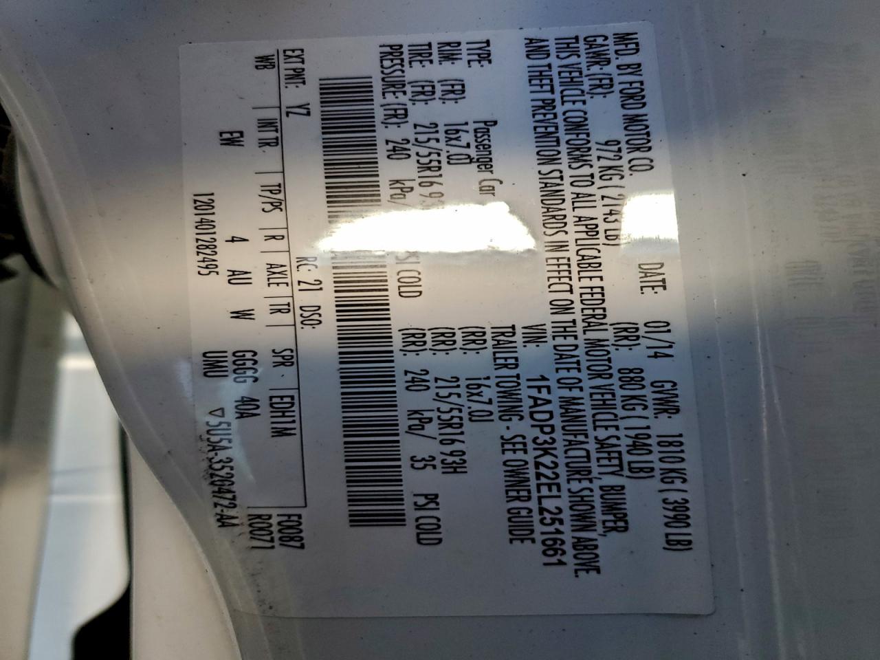 2014 FORD FOCUS SE photo 12