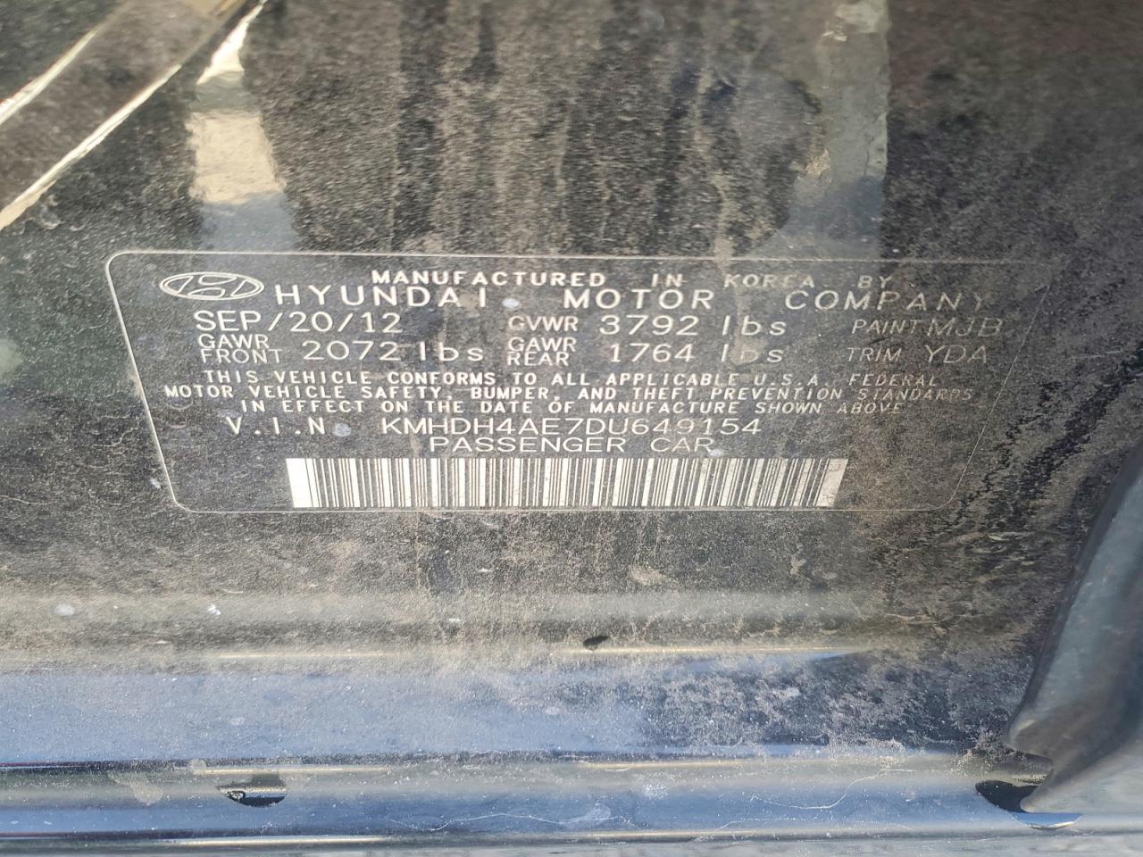 2013 HYUNDAI ELANTRA GLS photo 12