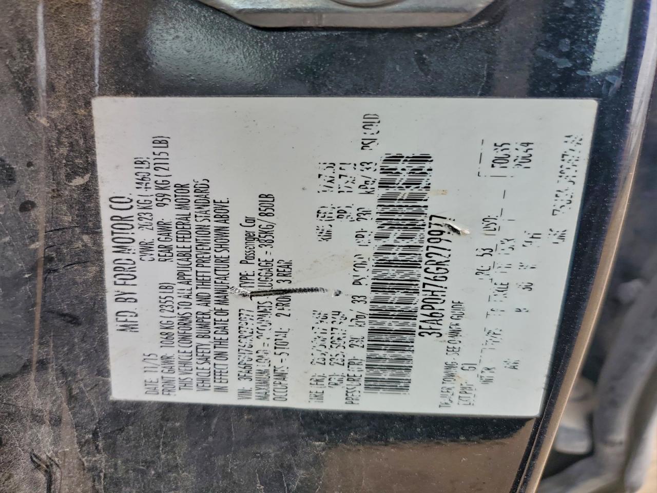2016 FORD FUSION SE photo 12