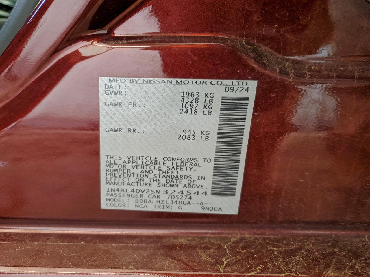 2025 NISSAN ALTIMA SV photo 13