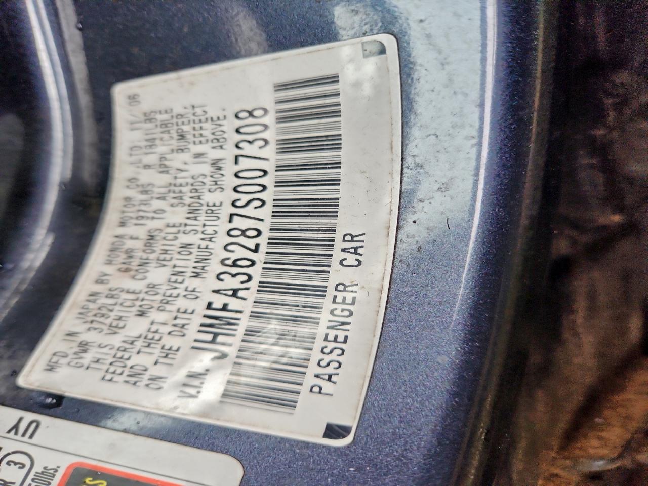 2007 HONDA CIVIC HYBRID photo 12