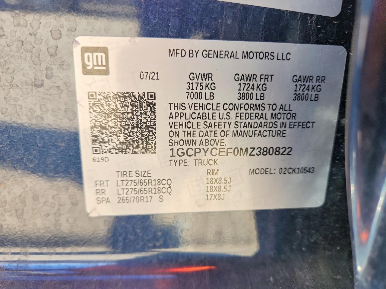 2021 CHEVROLET SILVERADO K1500 TRAIL BOSS CUSTOM photo 13