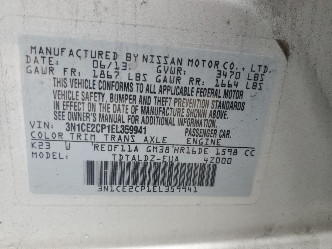 2014 NISSAN VERSA NOTE S photo 78