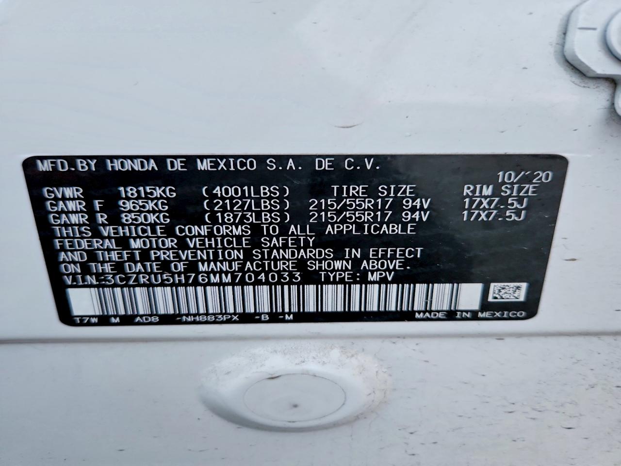 2021 HONDA HR-V EXL photo 27