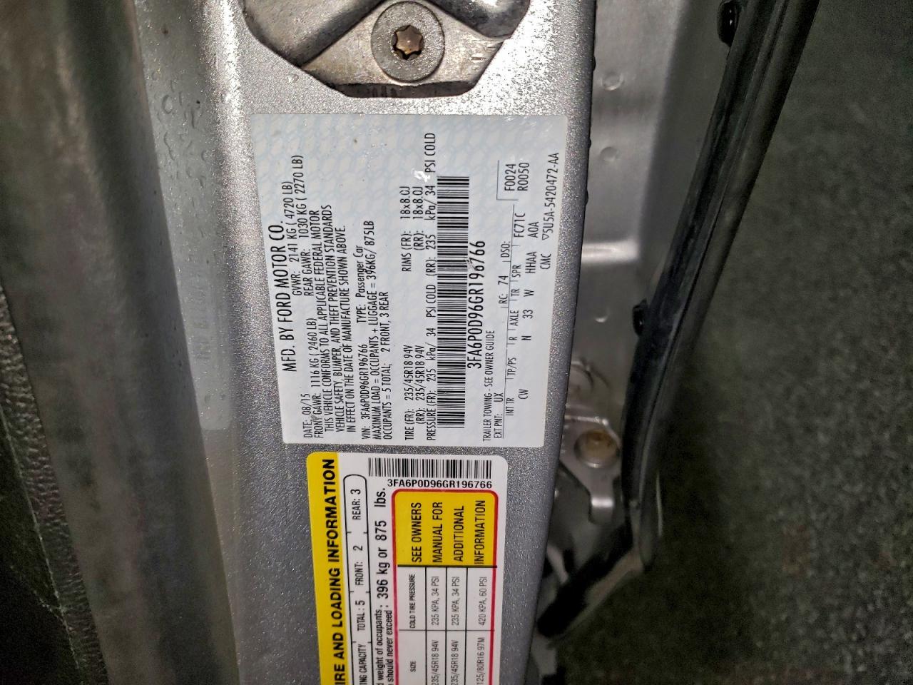 2016 FORD FUSION TITANIUM photo 12