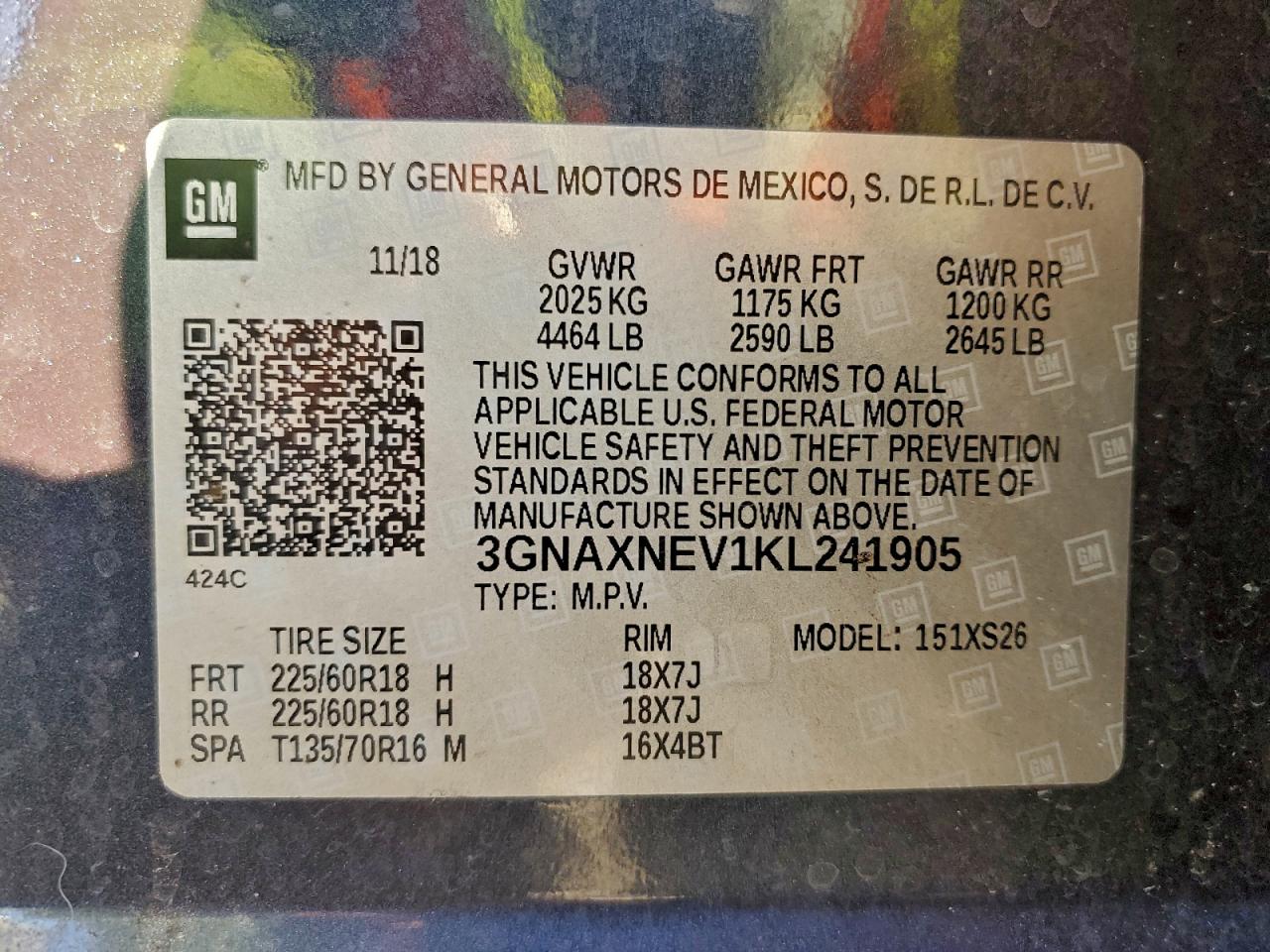 2019 CHEVROLET EQUINOX PREMIER photo 13