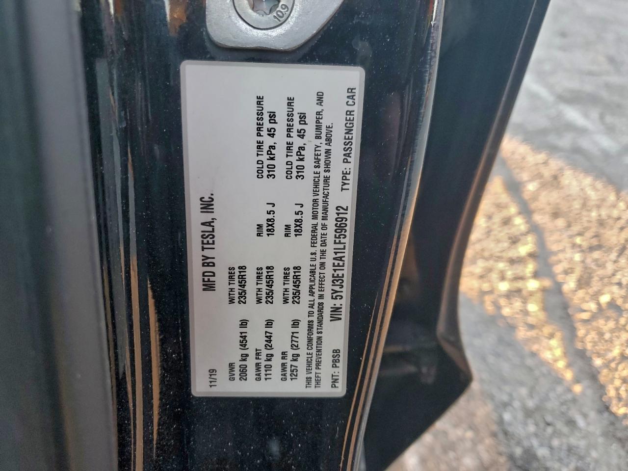 2020 TESLA MODEL 3 photo 13