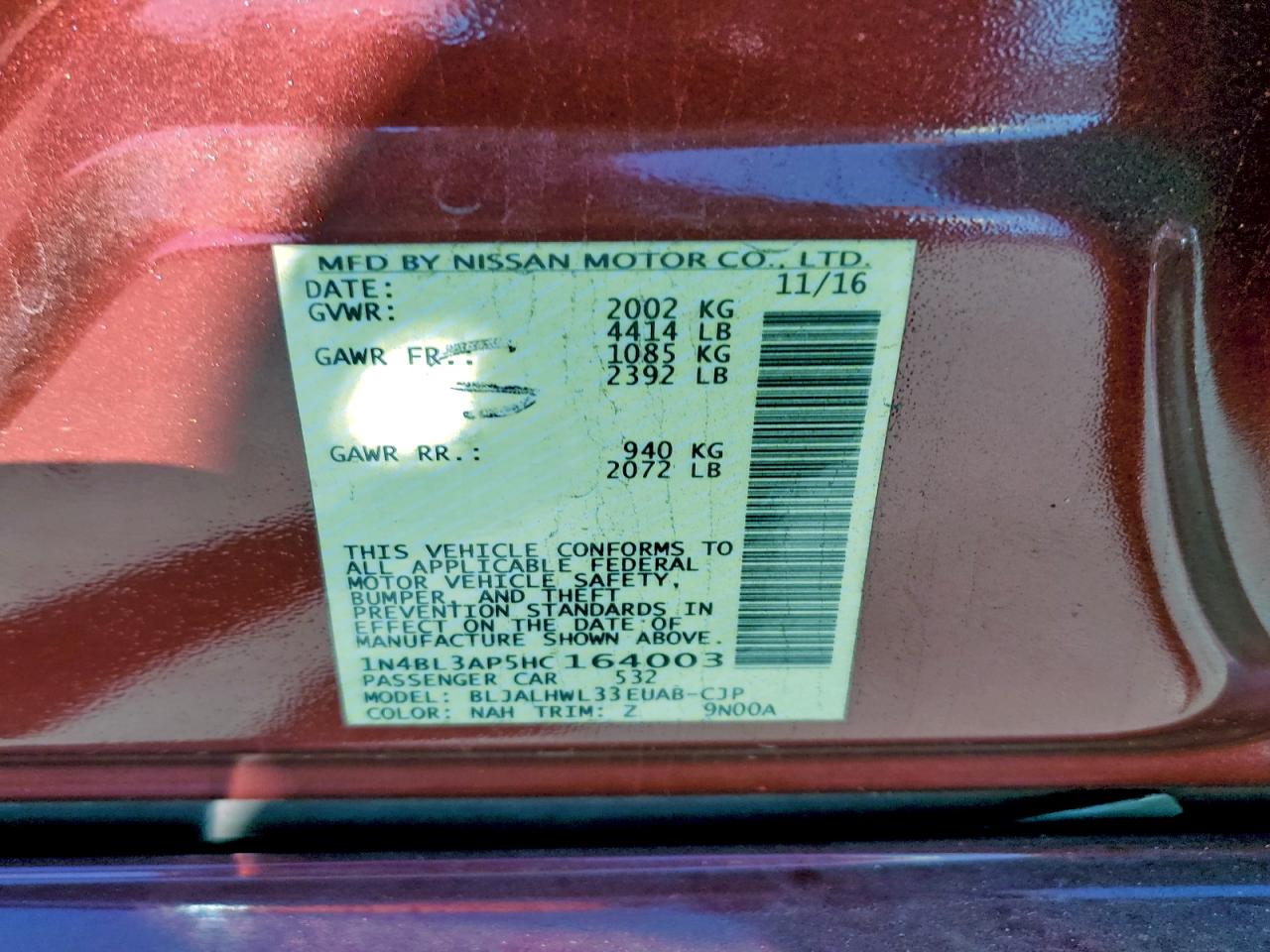 2017 NISSAN ALTIMA 3.5SL photo 12