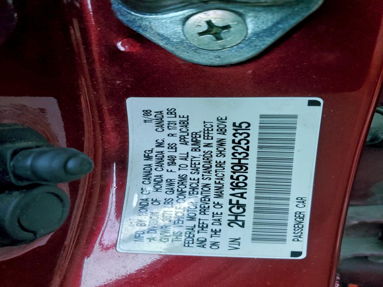 2009 HONDA CIVIC LX photo 12