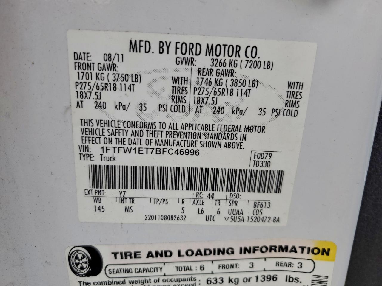 2011 FORD F150 SUPERCREW photo 12
