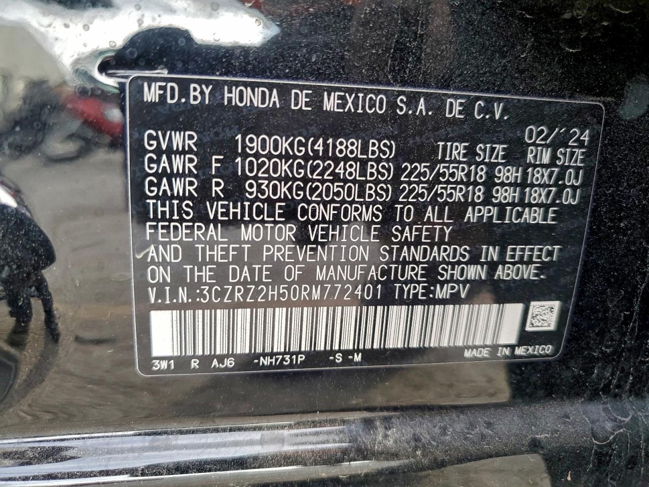 2024 HONDA HR-V SPORT photo 14