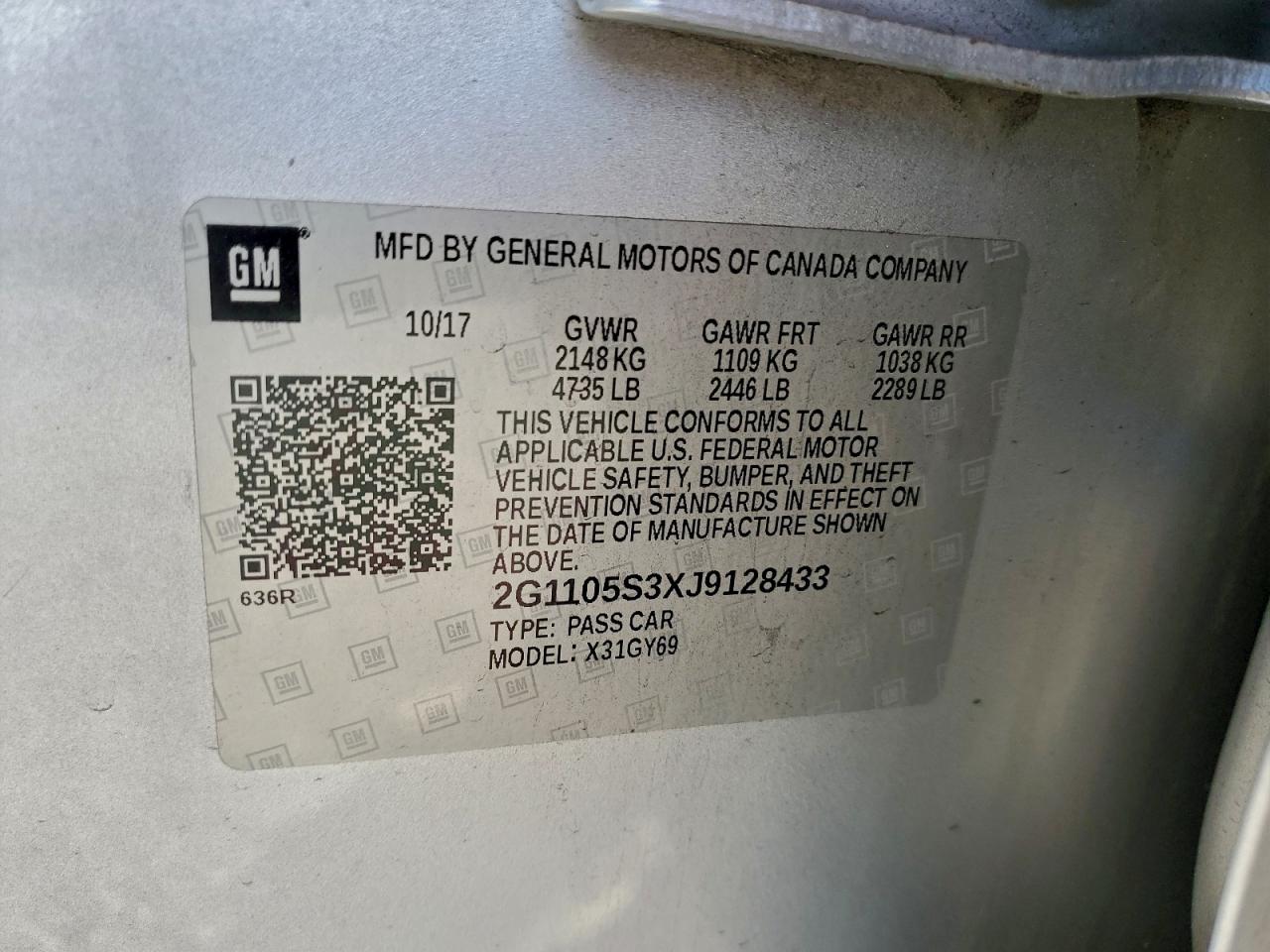 2018 CHEVROLET IMPALA LT photo 12