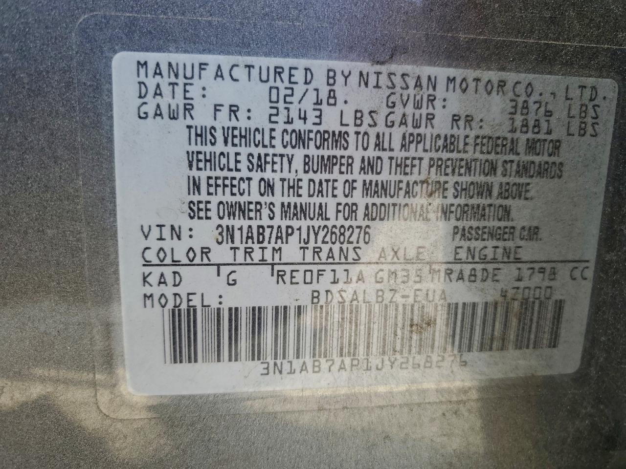 2018 NISSAN SENTRA S photo 12