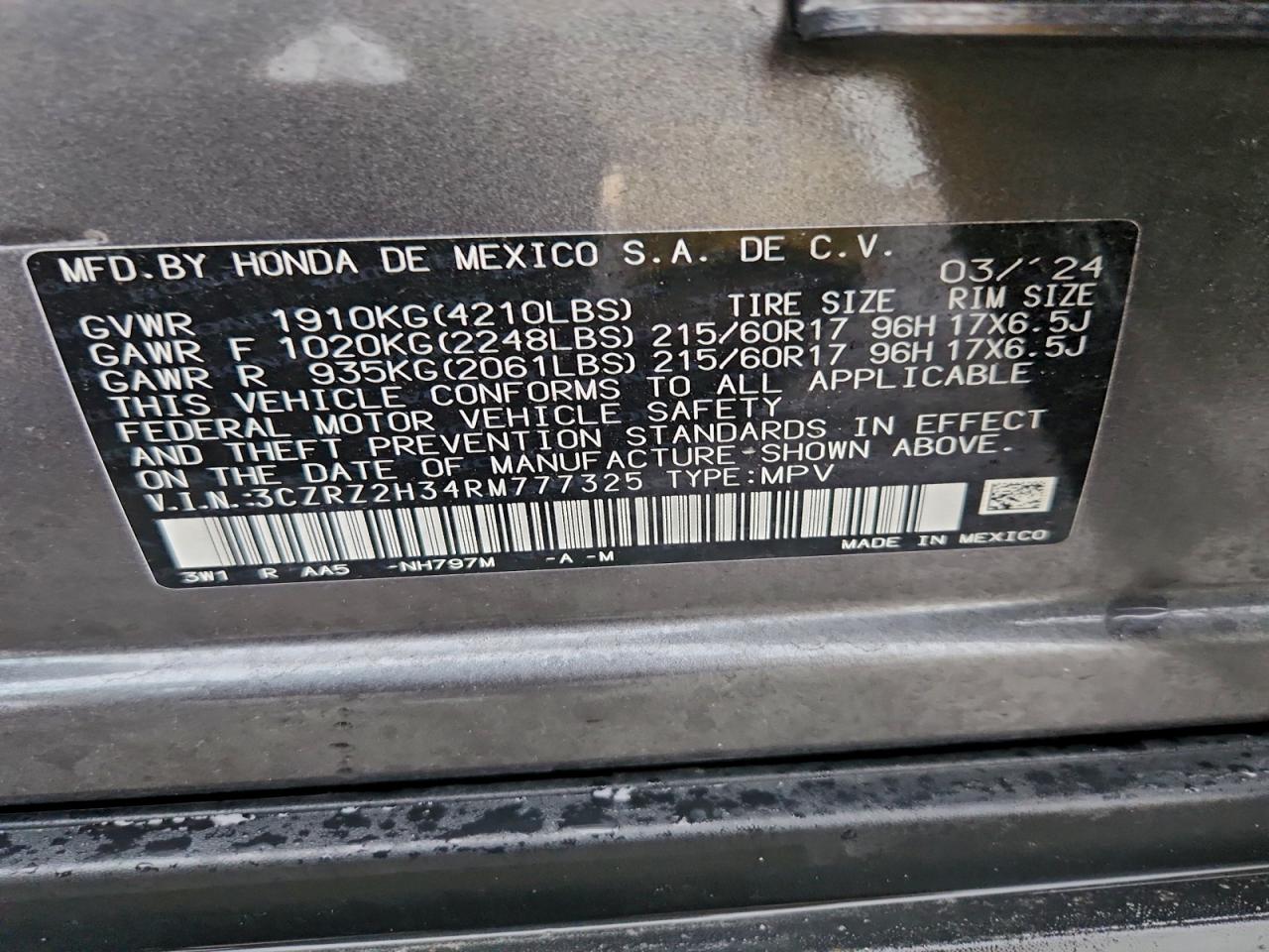 2024 HONDA HR-V LX photo 49