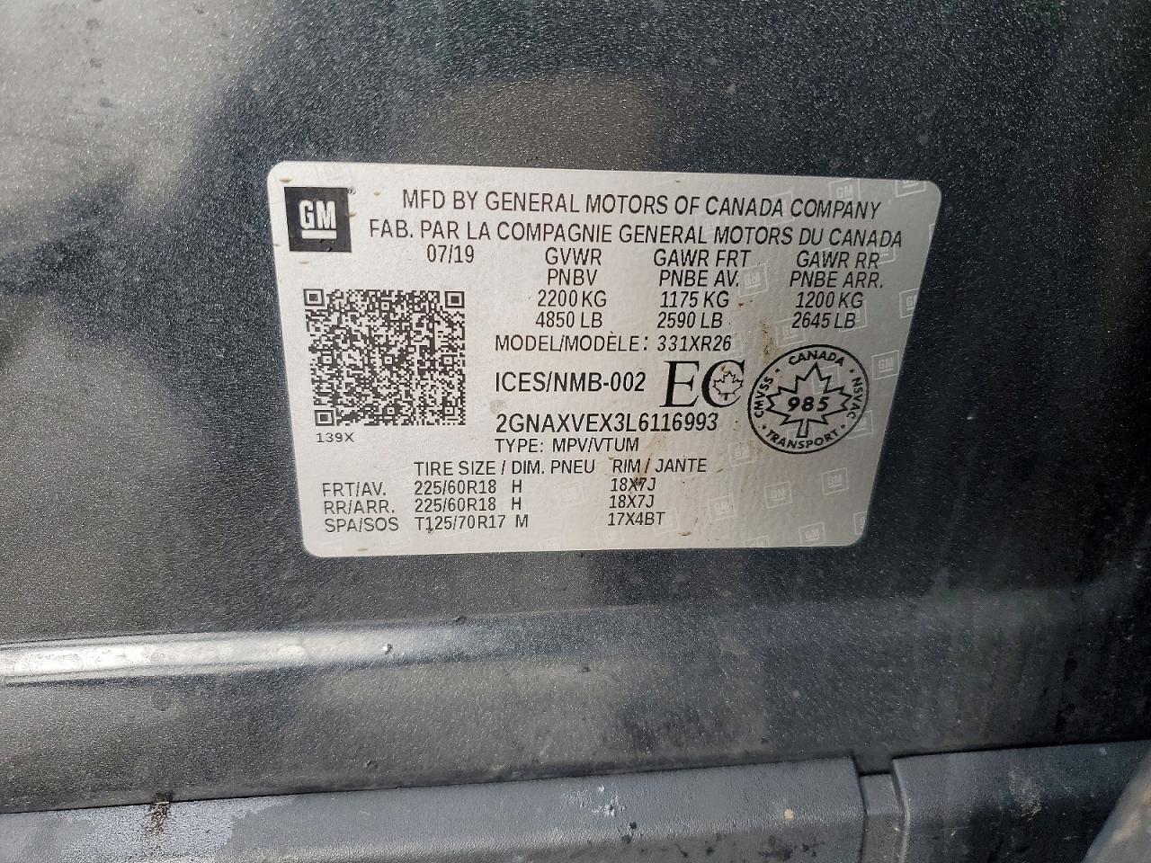 2020 CHEVROLET EQUINOX LT photo 14