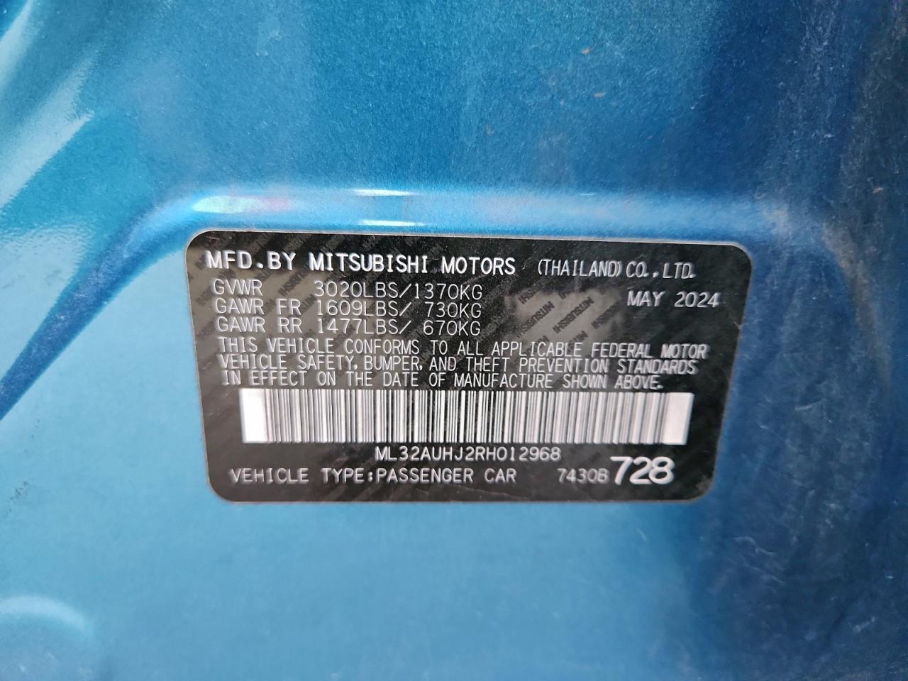 2024 MITSUBISHI MIRAGE ES photo 12