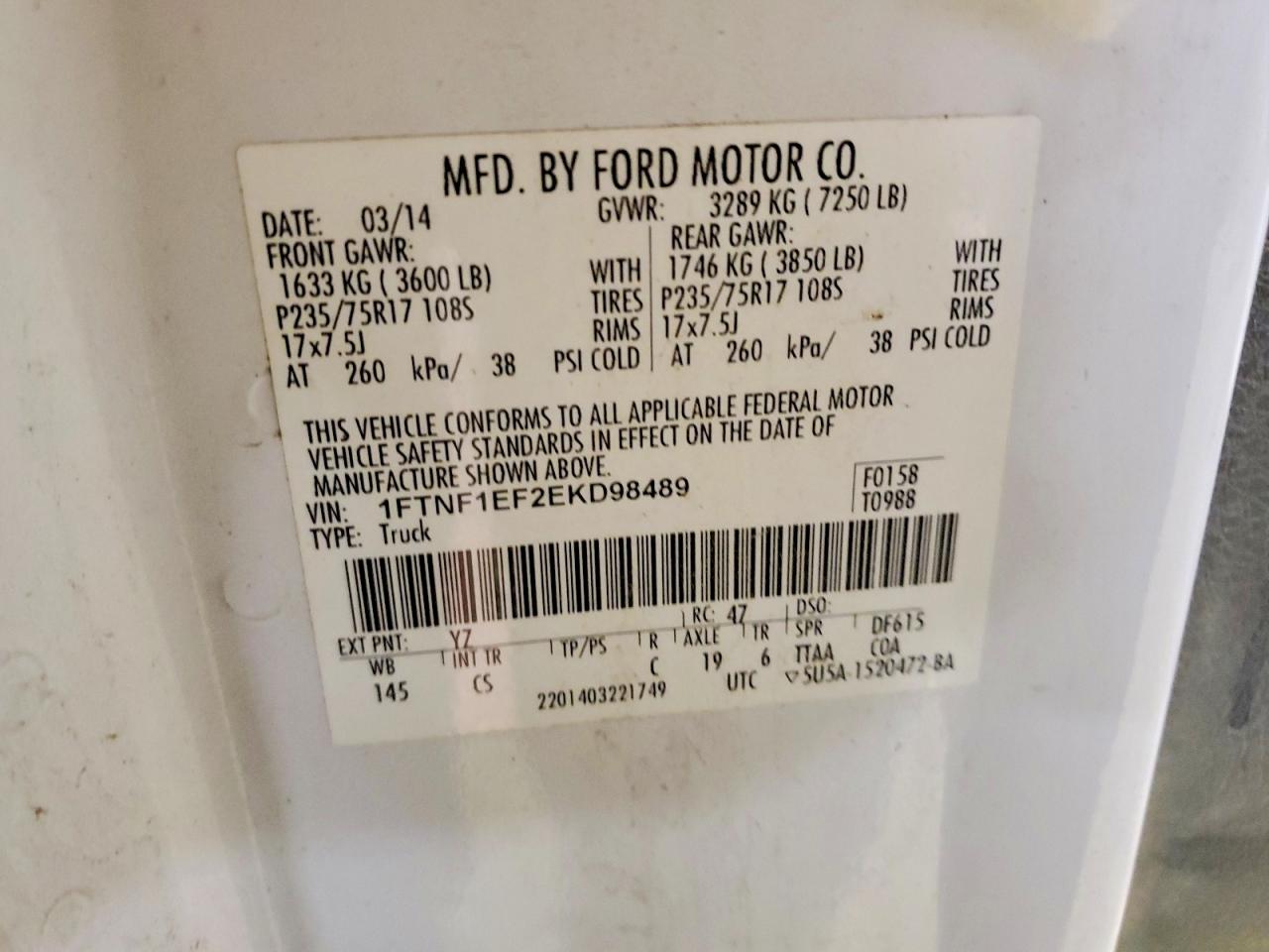 2014 FORD F150 photo 12