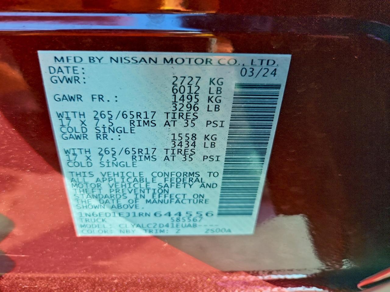 2024 NISSAN FRONTIER S photo 12