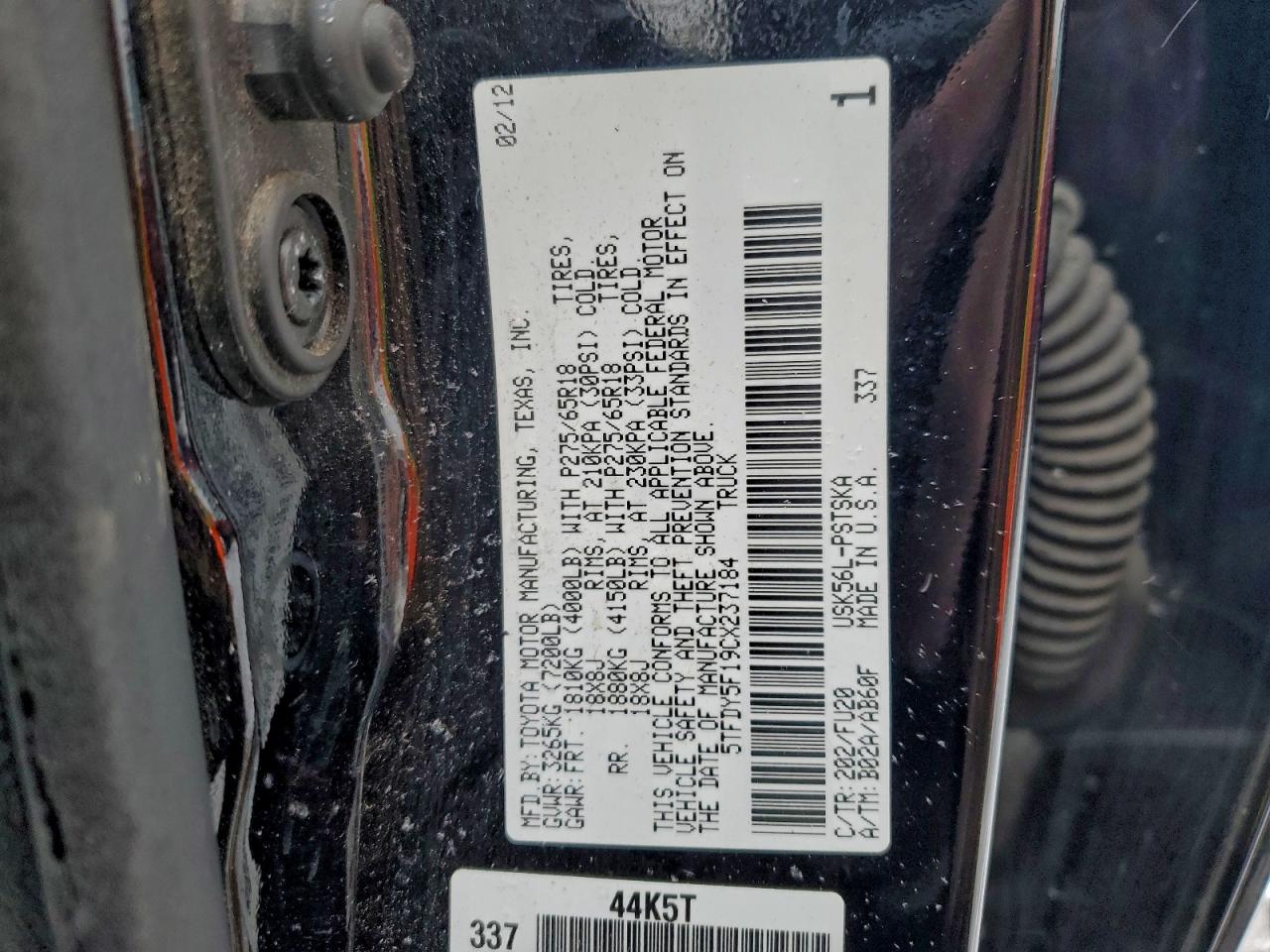 2012 TOYOTA TUNDRA CREWMAX SR5 photo 12