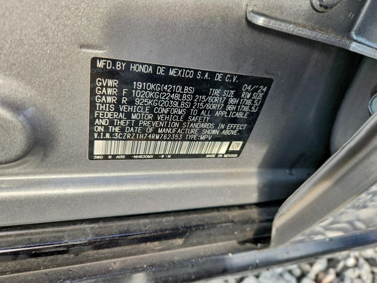 2024 HONDA HR-V EXL photo 13