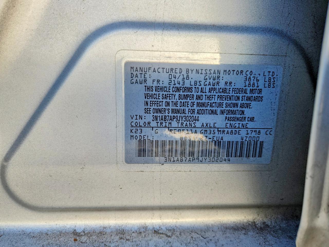2018 NISSAN SENTRA S photo 12